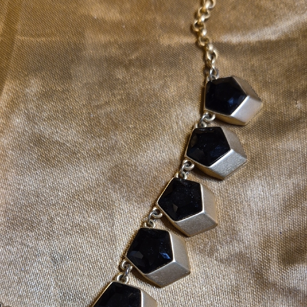 Spartina 449 Black and Gold Geometric Necklace - Picture 3 of 10